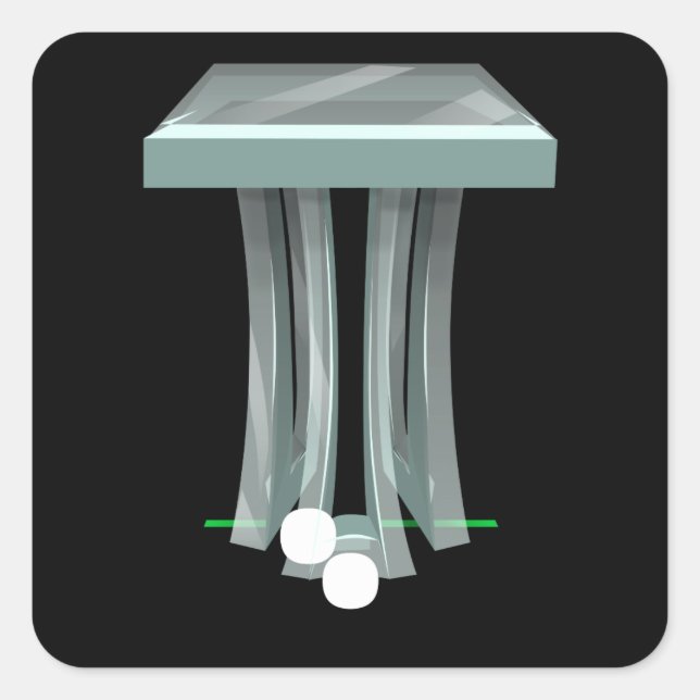 Glitch furniture sidetable glass pedestal square sticker (Front)