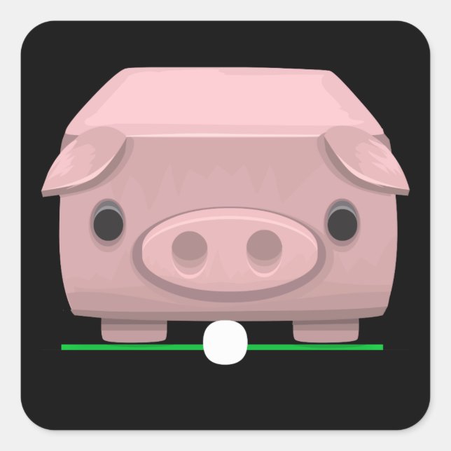 Glitch furniture sidetable piggy side table square sticker (Front)
