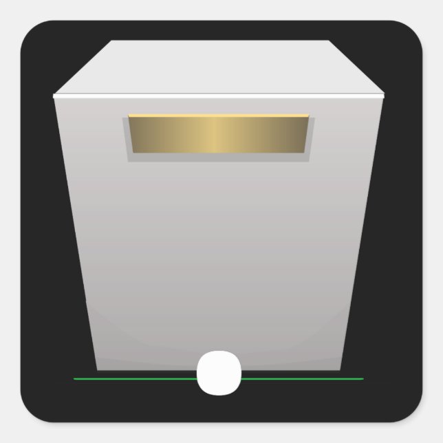 Glitch furniture sidetable white museum pedestal square sticker (Front)