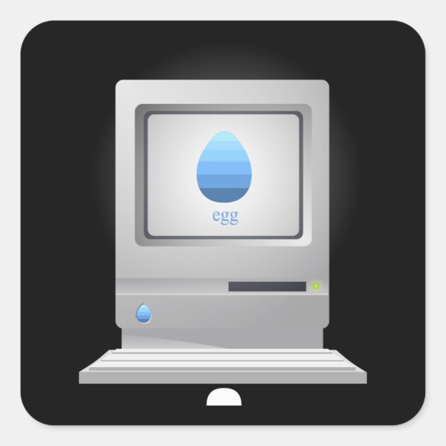 Glitch furniture smalltabledeco vintage egg ][ com square sticker (Front)