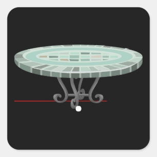 Glitch furniture table mosaic cafe table square sticker