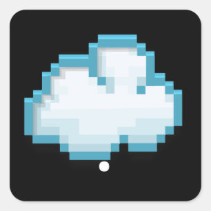 Glitch furniture wall decor 8bit cloud square sticker