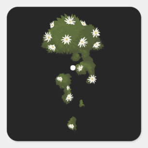 Glitch furniture wall decor moss flower square sticker