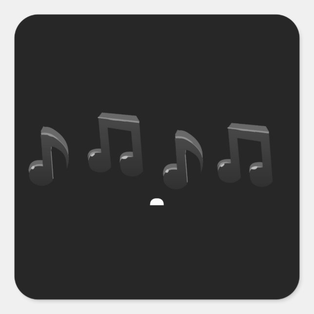Glitch furniture wall decor music notes square sticker (Front)