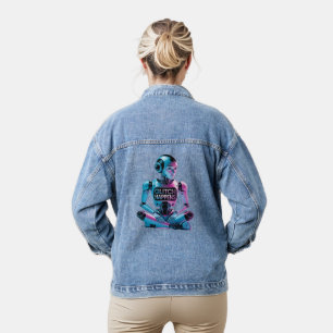 ❤️GLITCH HAPPENS! Funny Ai Chatbot Companion Memes Denim Jacket