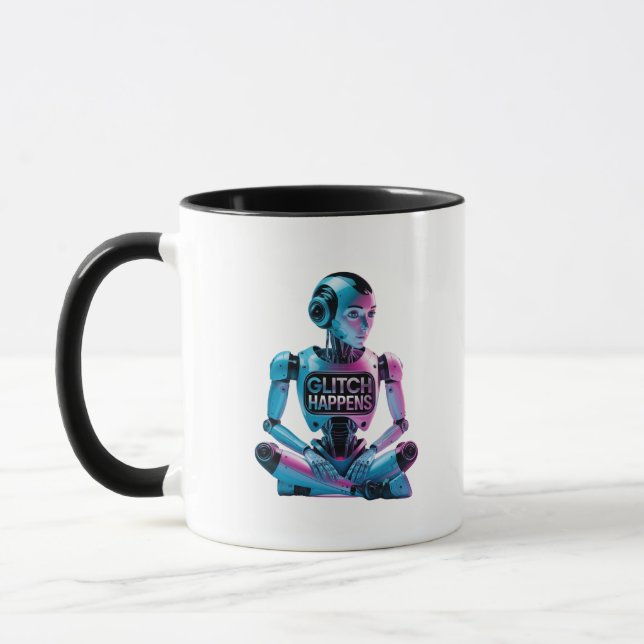 ❤️GLITCH HAPPENS! Funny Ai Chatbot Companion Memes Mug (Left)