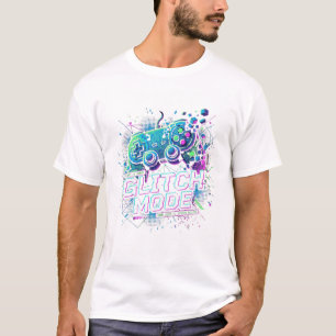 Glitch Mode Gamer T-Shirt Retro Arcade & System