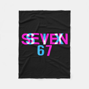 Glitch Optical Illusion Funny Six Seven 67 Meme Ge Fleece Blanket