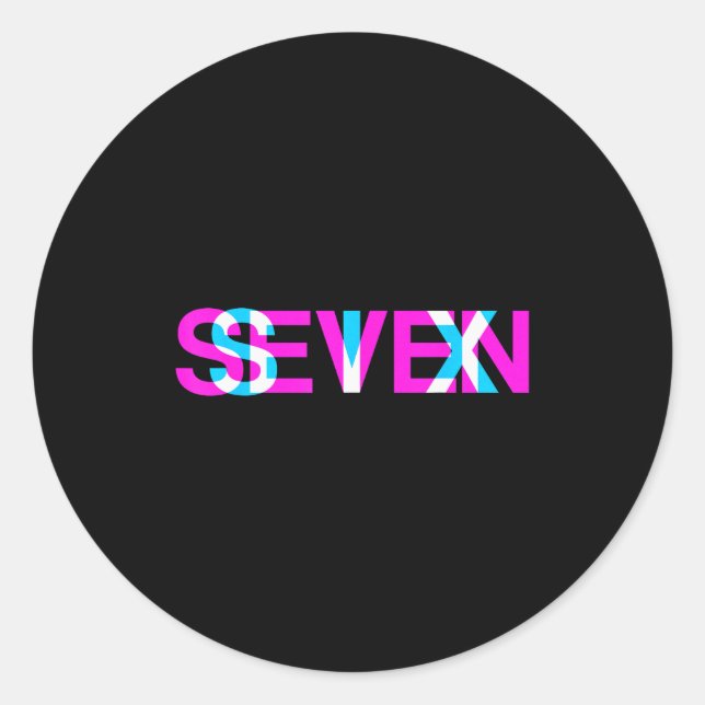 Glitch Optical Illusion Six Seven 6 7 Meme Gen Alp Classic Round Sticker (Front)