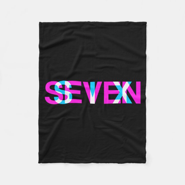 Glitch Optical Illusion Six Seven 6 7 Meme Gen Alp Fleece Blanket (Front)