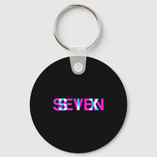 Glitch Optical Illusion Six Seven 6 7 Meme Gen Alp Keychain