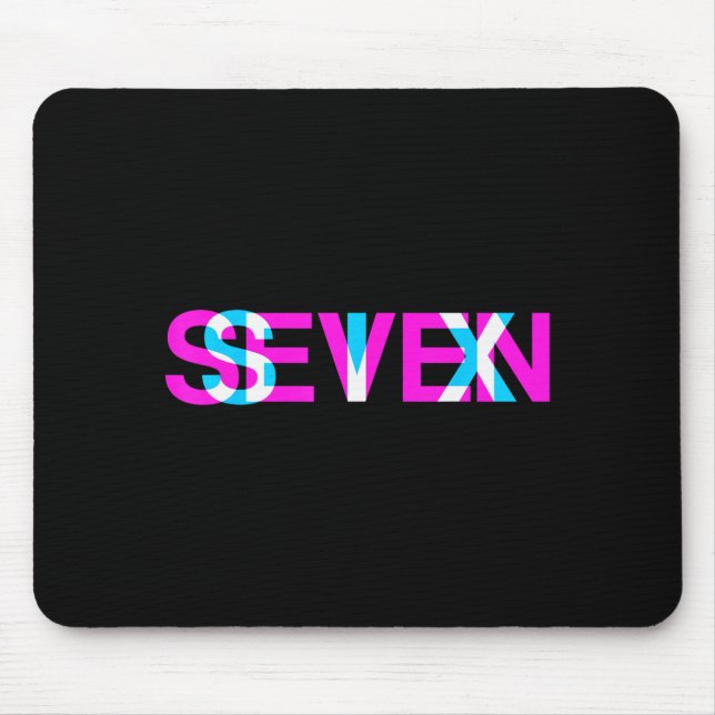 Glitch Optical Illusion Six Seven 6 7 Meme Gen Alp Mouse Pad (Front)