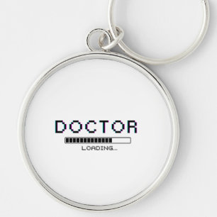 Glitch Pixel Doctor Loading Humor Keychain