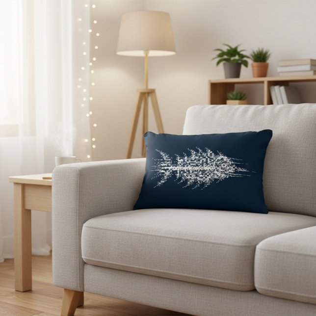Glitch Pixel White Fish Accent Pillow (Creator Uploaded)