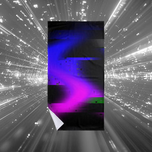 Glitch Plasma Black Beach Towel