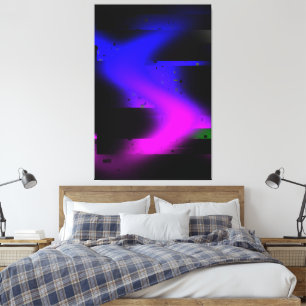 Glitch Plasma Black Canvas Print
