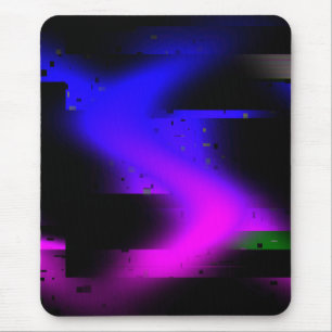 Glitch Plasma Black Mouse Pad