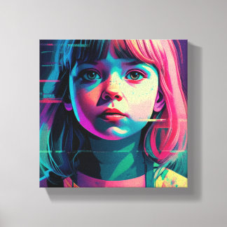 Glitch Portrait of a Digital Youth Canvas Print