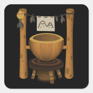 Glitch Shrines npc shrine firebog zille Square Sticker