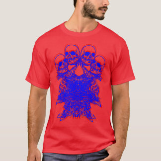 Glitch Skeleton Pattern Trippy EBoy EGirl Punk Aes T-Shirt