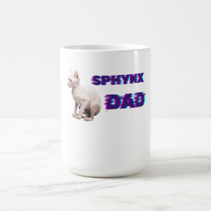 Glitch Sphynx Dad Cyberpunk Hairless Cat Lover Aes Coffee Mug