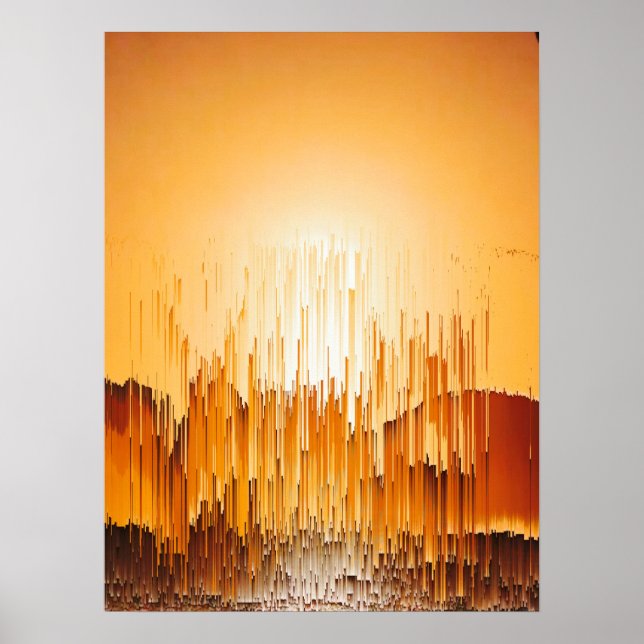 Glitch Sunset Landscape Decor (Front)