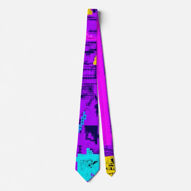 Glitch tech abstract pattern tie (Front)