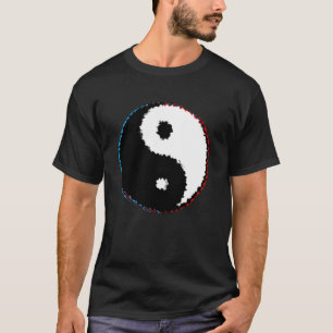 Glitch Yin and Yang Symbol Taoism Buddhism Chinese T-Shirt