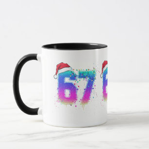 Glitchcore Cyber Christmas Tree 67 Neon Meme Shirt Mug