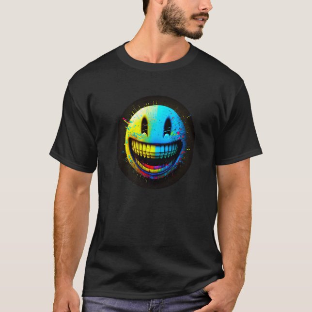 Glitchcore Digital Face - Computer Art - Nerdcore  T-Shirt (Front)