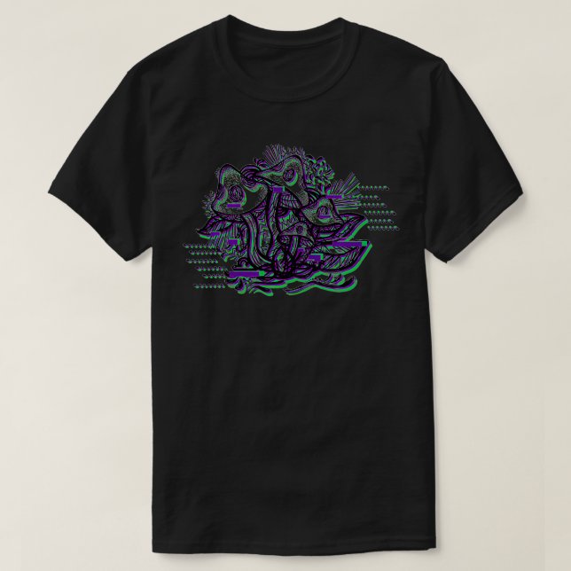 Glitched Mushrooms  T-Shirt (Design Front)