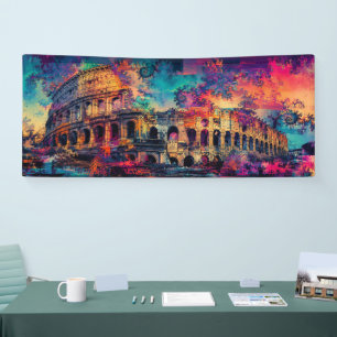 Glitched Roman Colosseum Banner