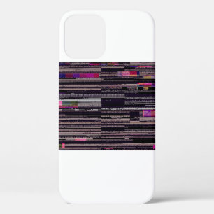 Glitched TV screen with broken pixels. Abstract fu iPhone 12 Case