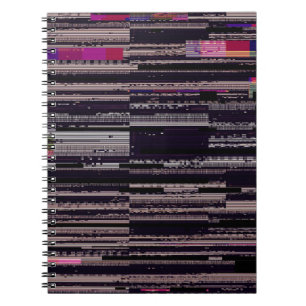 Glitched TV screen with broken pixels. Abstract fu Notebook