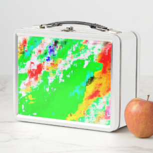 Glitchin' Green Metal Lunch Box
