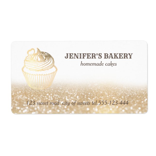 Gliterie d'or Emballage de cupcakes maison (Devant)