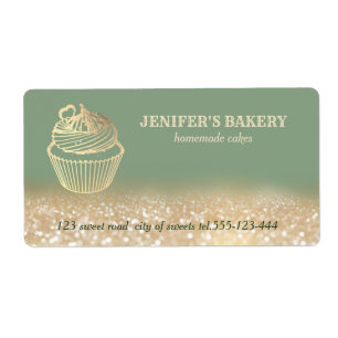 Gliterie d'or Emballage de cupcakes maison