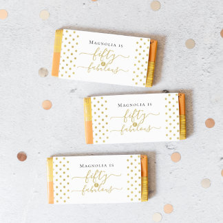 Glitter 50th Birthday Favour Candy Bar Wrapper