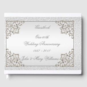 Glitter 60th Diamond Wedding Anniversary Guestbook