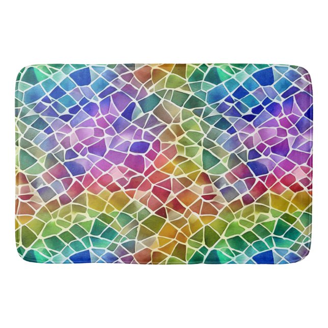Glitter Abstract Geometric Octagon Bath Mat (Front)