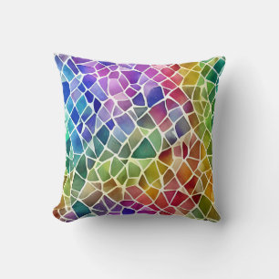 Glitter Abstract Geometric Octagon Throw Pillow
