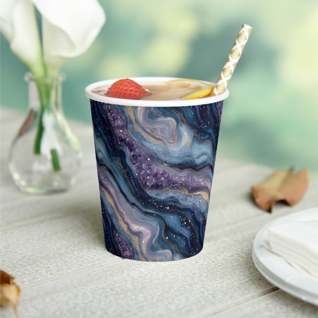Glitter Agate Purple Blue Paper Cups (Insitu)