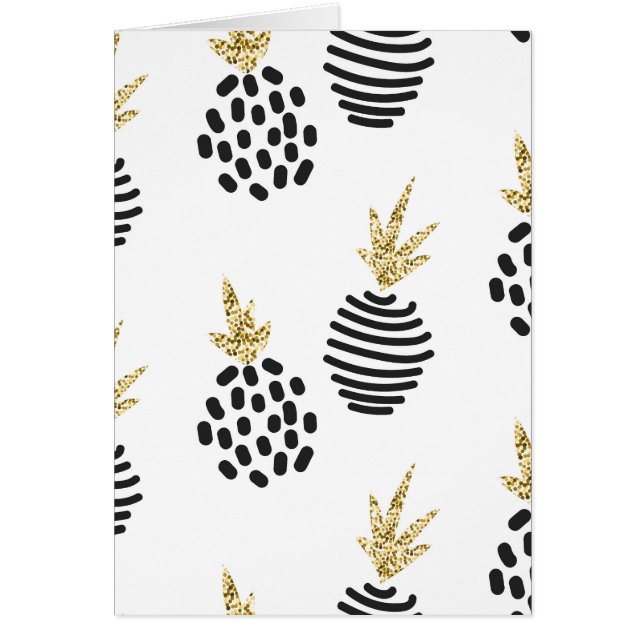 Glitter and black abstract pineapples. (Front)