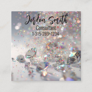 Glitter and Diamonds Square Business Card