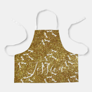 Glitter and dragonflies personalized  apron