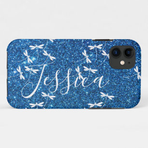 Glitter and dragonflies personalized  Case-Mate iP iPhone 11 Case