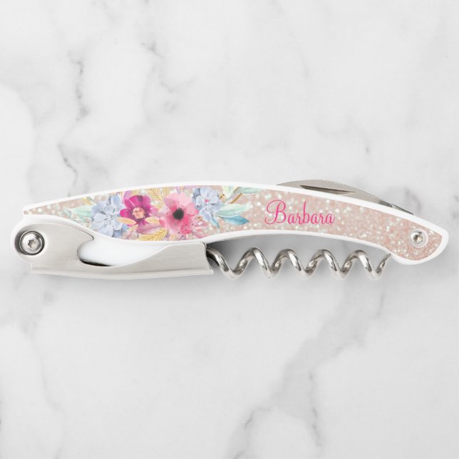 Glitter and Flowers Corkscrew (Front)