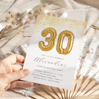 Glitter and Gold Women's 30th Birthday Balloon