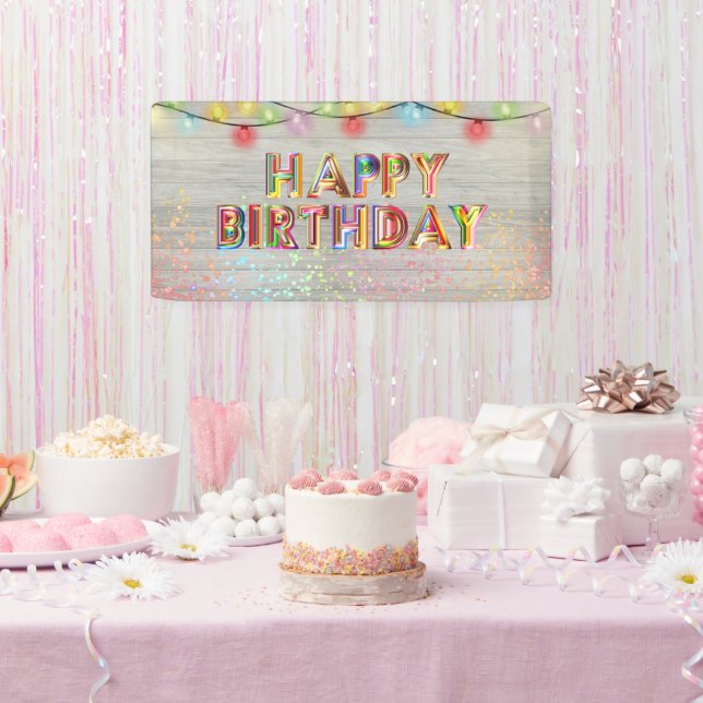 Glitter and Lights Happy Birthday  Banner (Party)
