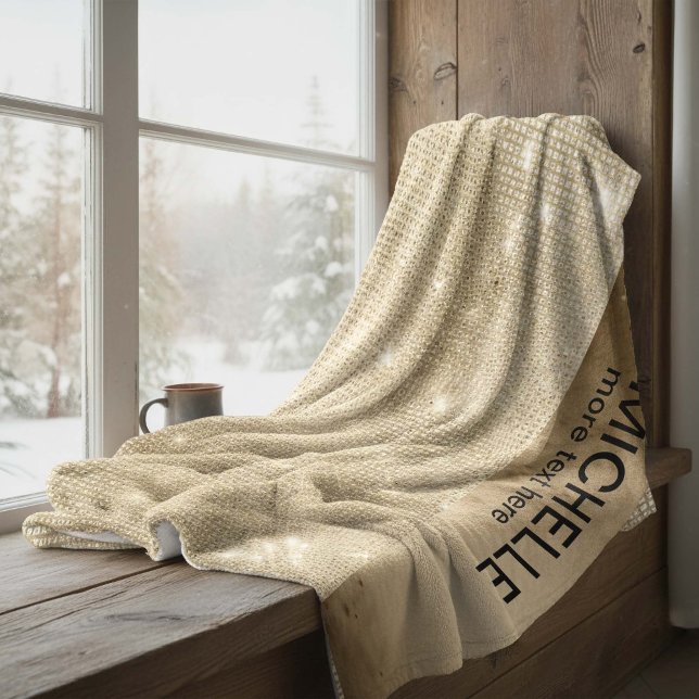 Glitter and Shine Name Gold ID673 Fleece Blanket (Creator Uploaded)